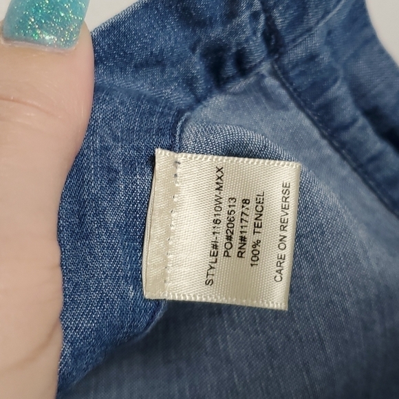 THE Impeccable Pig Chambray Minimalist Beachy Boho Top Small - Picture 4 of 8